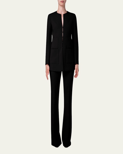 Milena Double-Face Wool Hook-&-Eye Jacket
