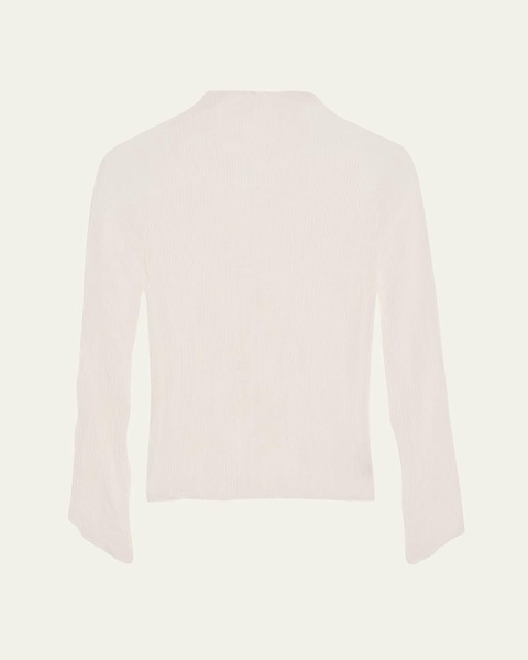 Chiffon Twist Crinkled Turtleneck Top