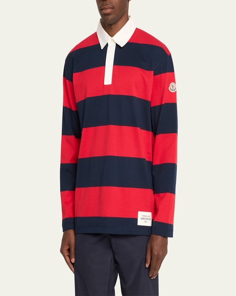Men's Striped Rugby Polo Shirt
