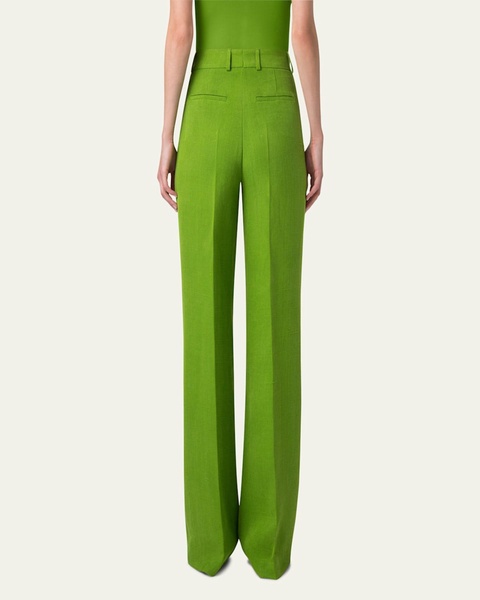 Fior Silk Viscose Shantung Wide Leg Pants