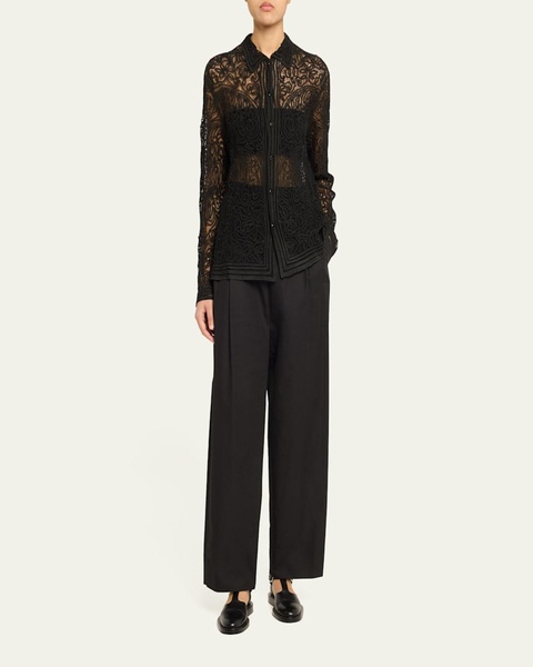 Blooming Threadwork Lace Shirt