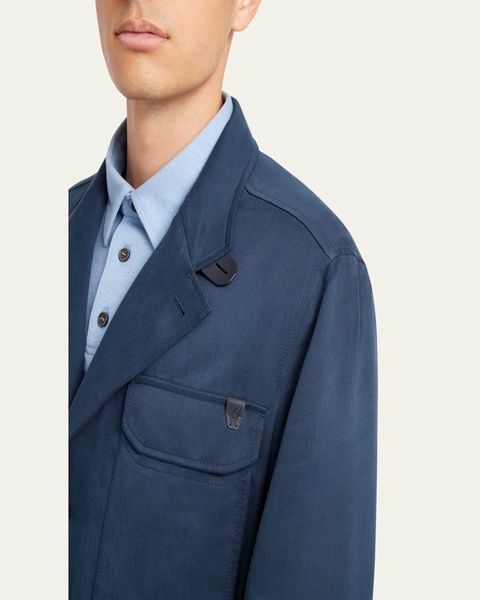 Men's Washed Silk Safari Jacket