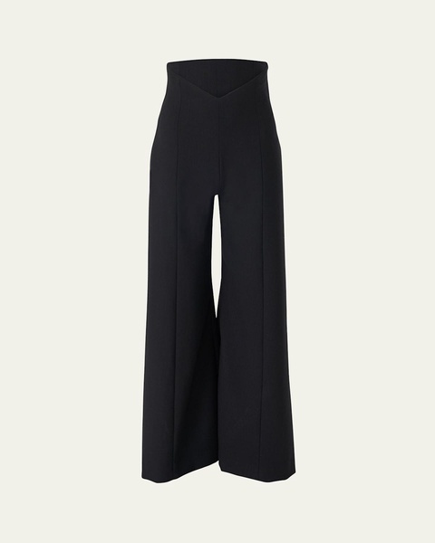 V-Waistband Wide-Leg Pants