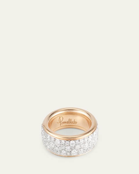 Iconica 18K Rose Gold Small Diamond Pave Band Ring