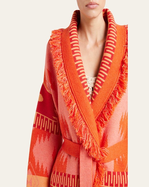 Icon Jacquard Belted Cardigan