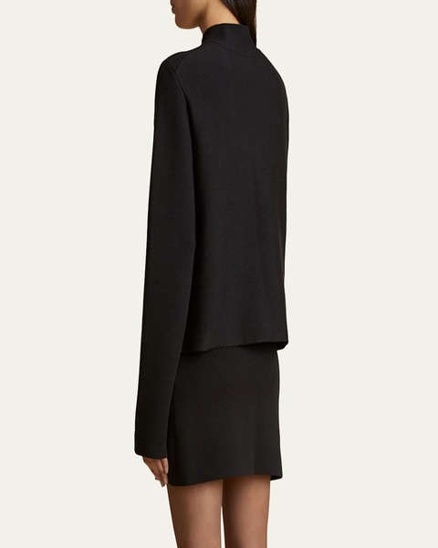 Calliope Mock Neck Wool-Blend Top