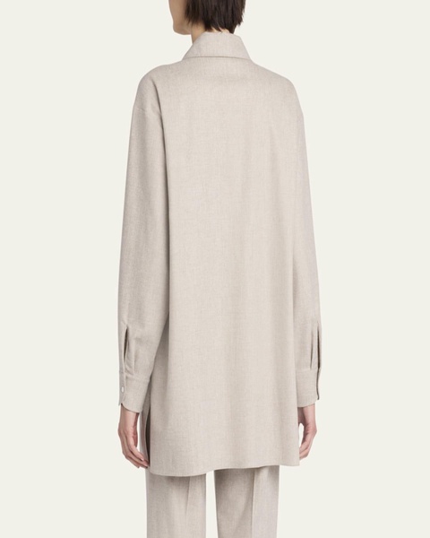 Komako Button Down Wool Cashmere Blouse