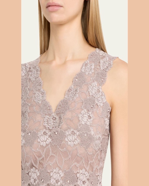 V-Neck Floral Lace Tank