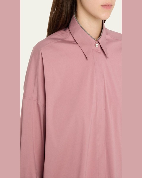 Monili Collar Cotton Popeline Shirt