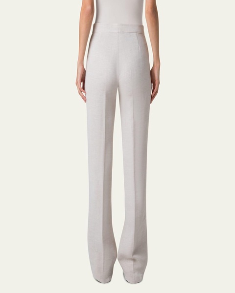 Carl Twisted Linen Double-Face Straight-Leg Pants