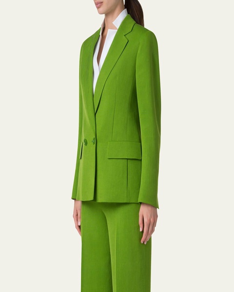 William Boyfriend Double-Breasted Silk Blazer