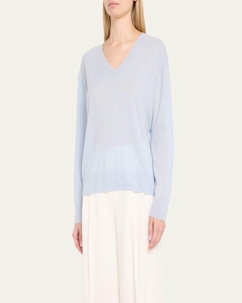 Silk-Cashmere Deep V Sweater