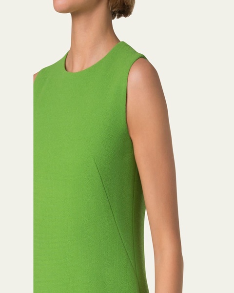 Sleeveless Wool Crepe Double-Face Sheath Dress