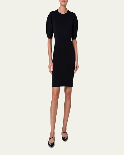 Volume Puff-Sleeve Short Dress