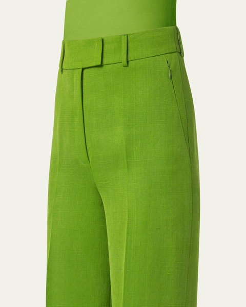 Fior Silk Viscose Shantung Wide Leg Pants