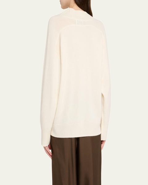 Sage Plunging V-Neck Cashmere Oversized Sweater