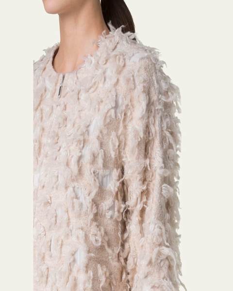 Alida Short 3D Jacquard Wool-Blend Jacket