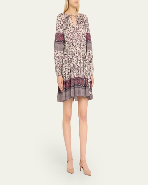 Abri Floral Long-Sleeve Mini Dress