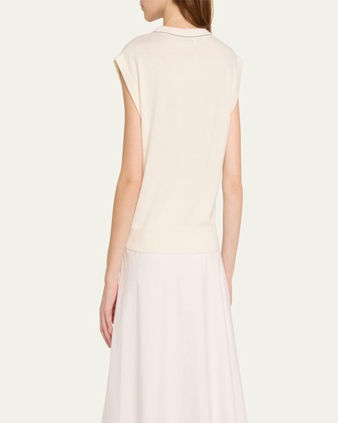 Cap Sleeve Cashmere Sweater