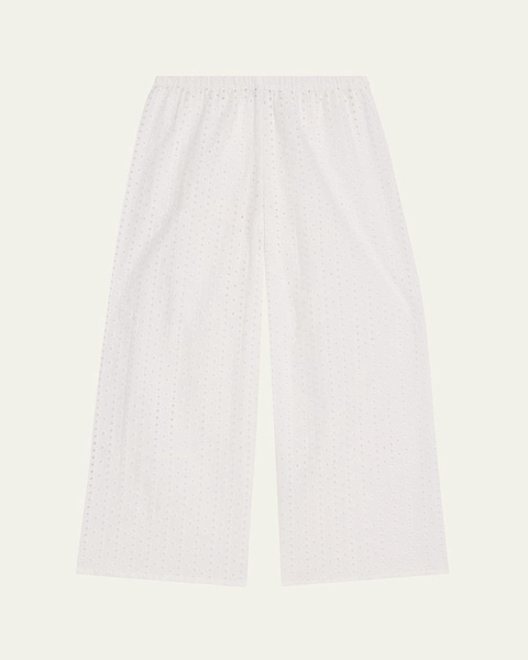 Cavani Cropped Eyelet-Embroidered Cotton Pants
