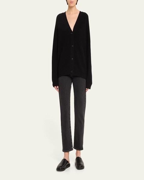 Leka V-Neck Ribbed Cashmere Cardigan