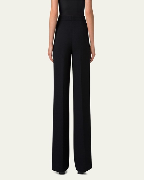 Fior Wool Crepe Double-Face Wide Leg Pants