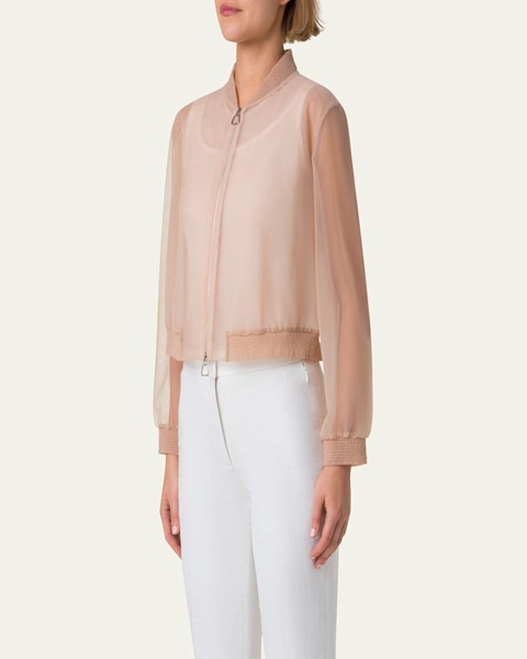 Taide Techno Stretch Tulle Bomber Jacket