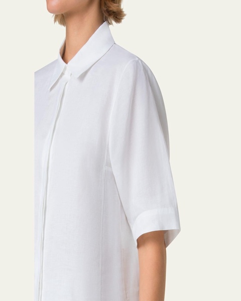 Linen Short Sleeve Blouse