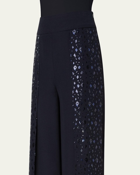 Felia Pixel Foil Embellished Double-Layer Pants