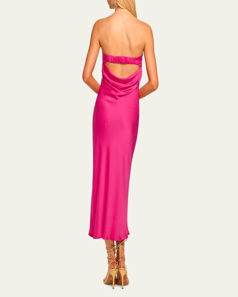 Shauna Strapless Cowl-Back Midi Dress