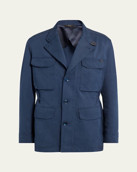 Men's Washed Silk Safari Jacket