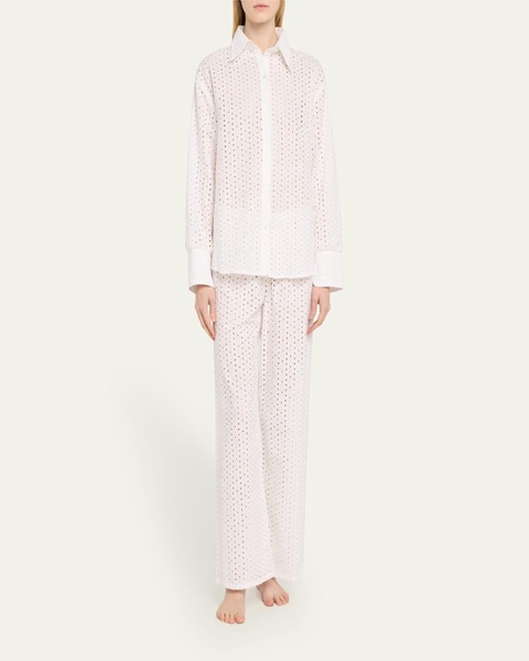 Cavani Cropped Eyelet-Embroidered Cotton Pants