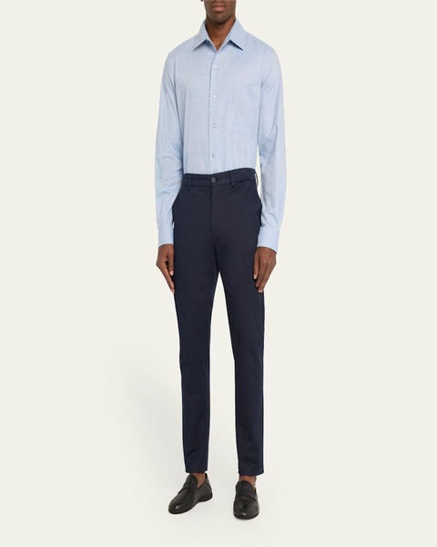 Men's Cotton and Cashmere Twill Pocket Sport Shirt