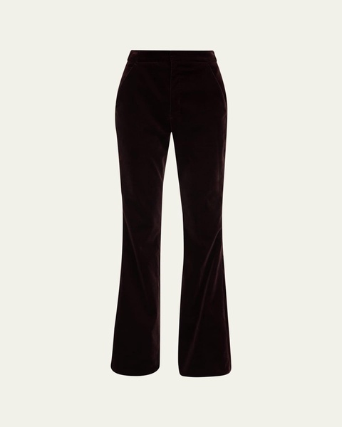 Sophie II Mid-Rise Straight Velvet Pants