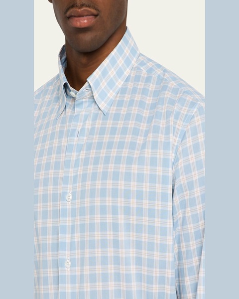 Men's Cotton Plaid Sport Shirt