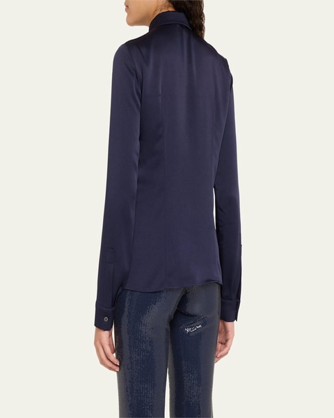Hansen Charmeuse Button-Front Shirt