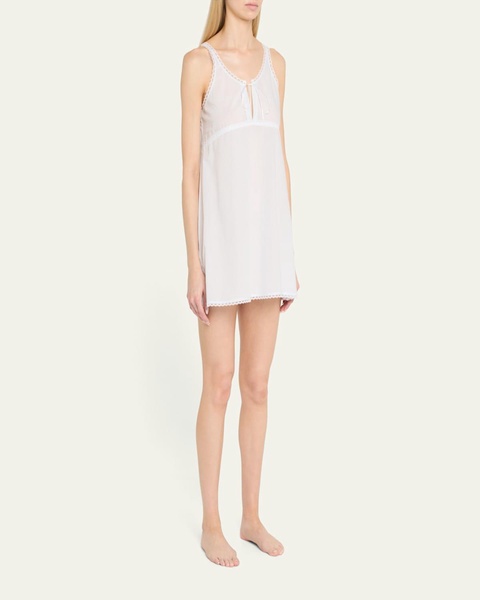 Vionette Striped Lace-Trim Chemise