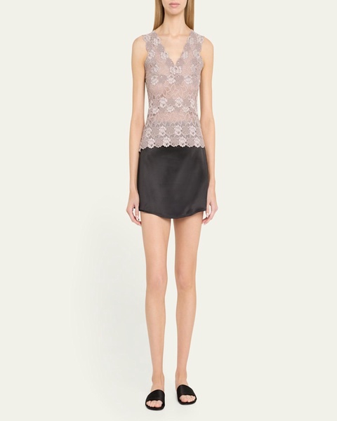 V-Neck Floral Lace Tank