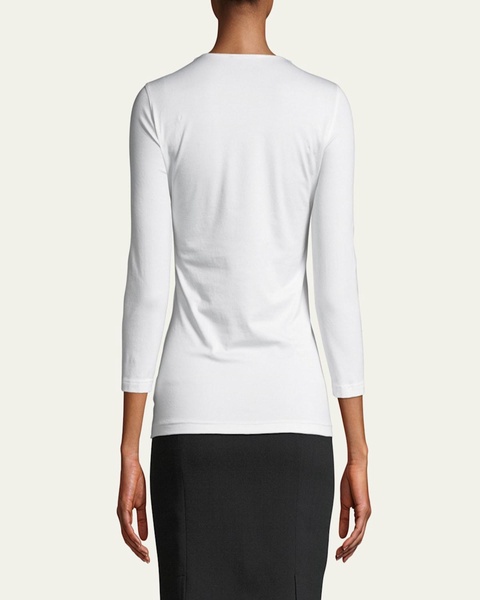 Fitted 3/4-Sleeve Stretch-Jersey Top