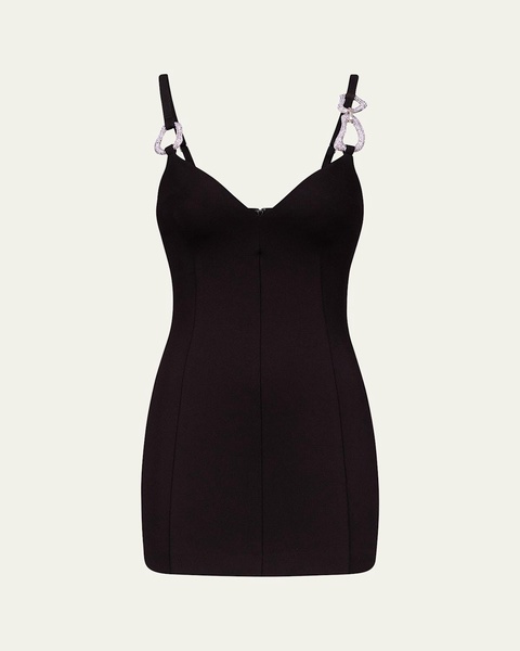 Crystal-Link Strap Mini Dress