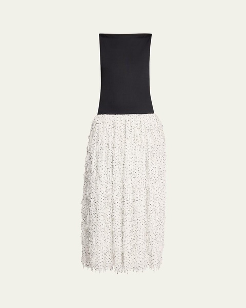 Juni Fringe Drop-Waist Midi Dress