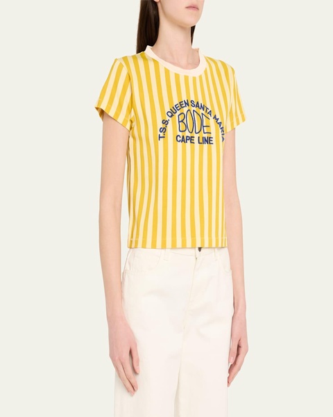 Medalist Stripe Embroidered Tee