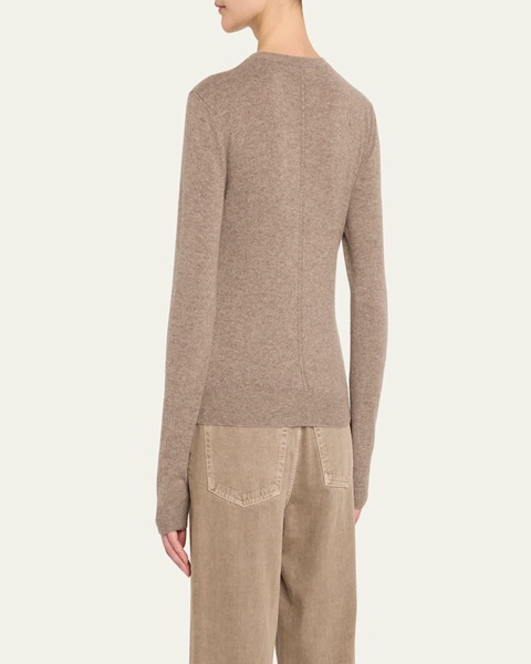 Seamed Crewneck Cashmere Sweater