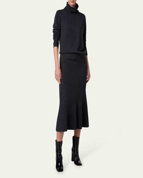 Cashmere Wide Turtleneck Knit Sweater
