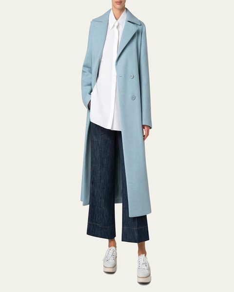 Long Belted Wool Coat