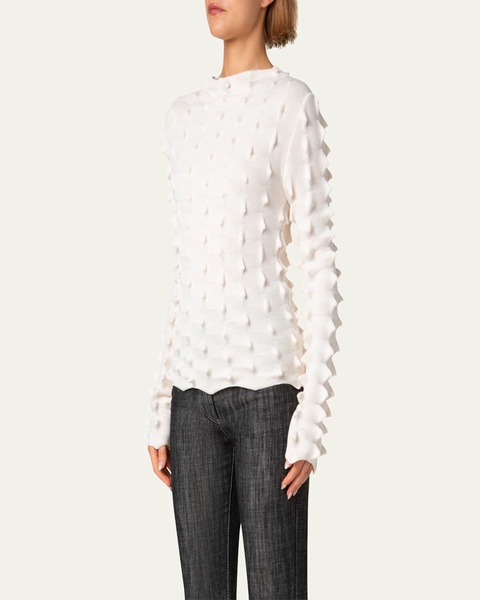 3D Sail Knit Long-Sleeve Sweater