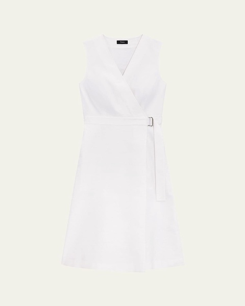 Sleeveless A-Line Wrap Dress