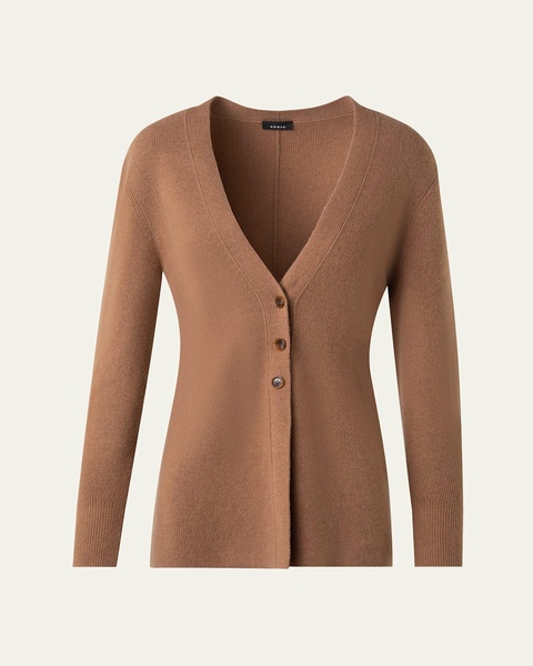 Fitted Stretch Cashmere Cardigan