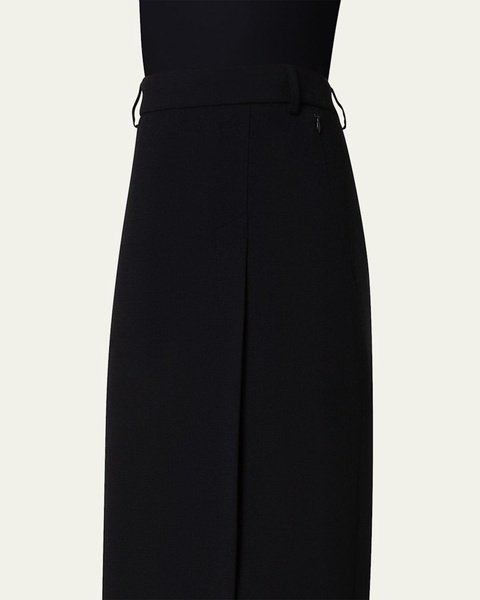 Pencil Wool Crepe Double-Face Skirt