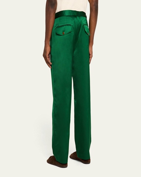Men's Pleated Satin Trousers